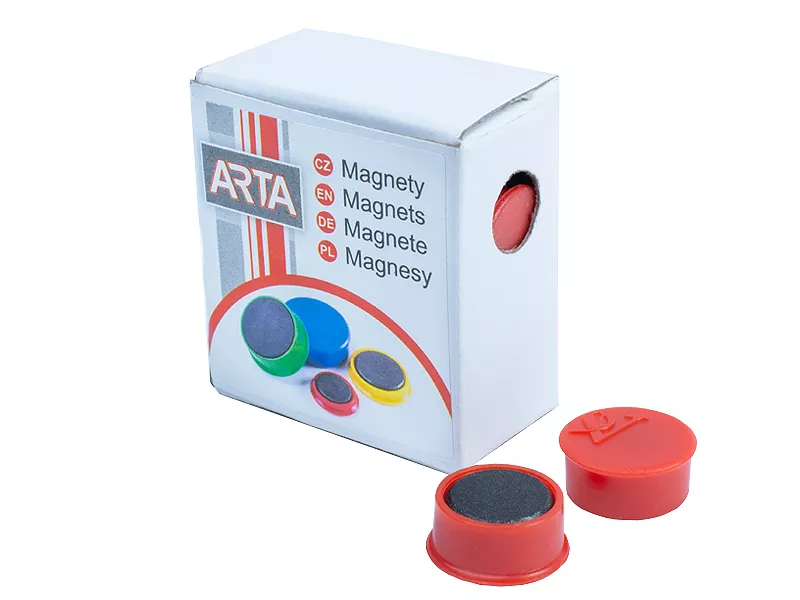 Topdrop – Magnety ARTA průměr 16mm, červené (10ks v balení) | Kancelářská technika od Topdrop.cz