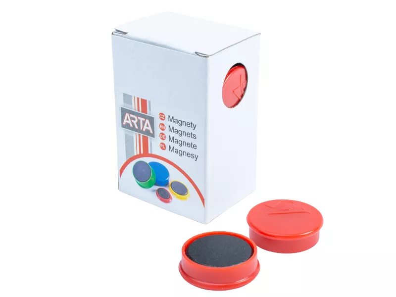 Topdrop – Magnety ARTA průměr 25mm, červené (10ks v balení) | Kancelářská technika od Topdrop.cz