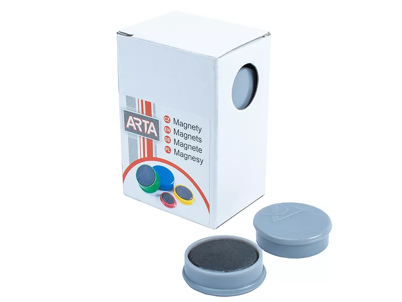 Topdrop – Magnety ARTA průměr 25mm, šedé (10ks v balení) | Kancelářská technika od Topdrop.cz