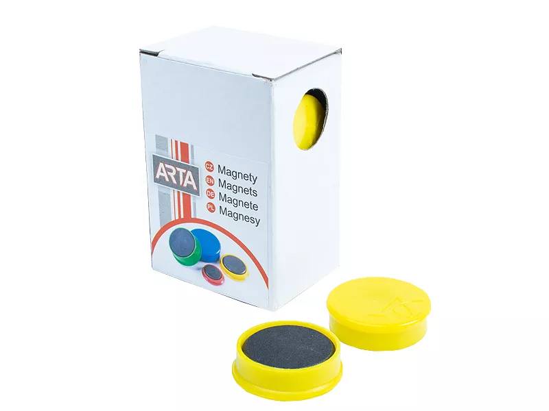 Topdrop – Magnety ARTA průměr 25mm, žluté (10ks v balení) | Kancelářská technika od Topdrop.cz