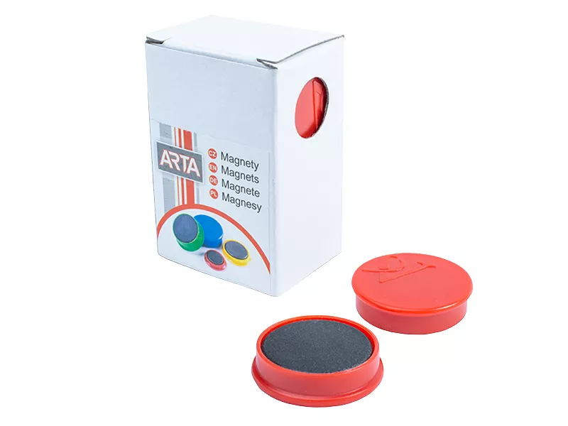 Topdrop – Magnety ARTA průměr 30mm, červené (10ks v balení) | Kancelářská technika od Topdrop.cz