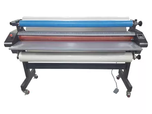 Profesionální rolový laminátor šíře 1200 mm pro studenou i teplou laminaci.
