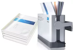 Topdrop – Elegantní,designově vydařený termovazač vhodný pro kancelářský provoz. Sváže maximálně 200 listů. DSB | Kancelářská technika od Topdrop.cz