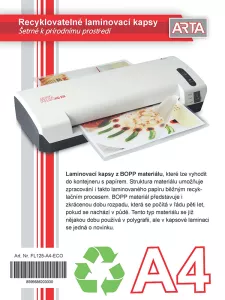 Topdrop – Recyklovatelné laminovací kapsy pro všechny ekologicky smýšlející uživatele ARTA | Kancelářská technika od Topdrop.cz