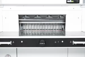 Topdrop – Elektrická řezčka s hydraulickým pohonem lisu i nože a vzduchovým stolem. Šíře řezu 550 mm IDEAL | Kancelářská technika od Topdrop.cz