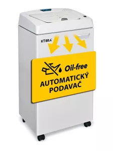 Profesionální skartovačka s oil-free systémem a automatickým podavačem.