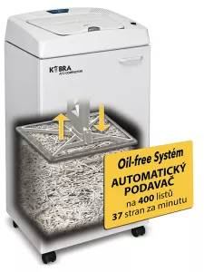 Profesionální skartovačka s automatickým podáváním a kompresí odpadu.