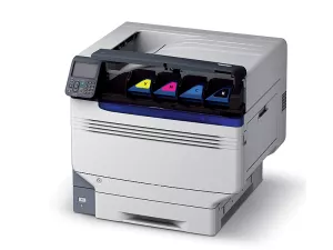 Topdrop – Laserová tiskárna s kompletními barvami CMYK + s parciálním lakem nebo bílým tonerem OKI EUROPE | Kancelářská technika od Topdrop.cz