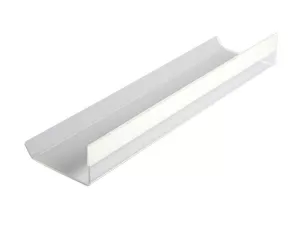 Transparentní odkládací lišta pro skleněné tabule v délce 30 cm.