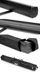 Topdrop – Stojan Roll Up v elegantní černé barvě s výškou 200 cm a šířkou 85 cm. | Kancelářská technika od Topdrop.cz