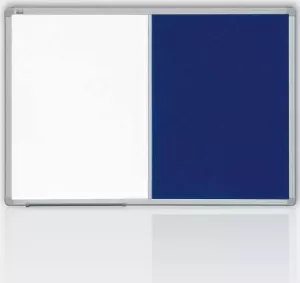 Kombinovaná tabule v hliníkovém rámu kombinace modrý filc / magnetická tabule s hliníkovým předělem.