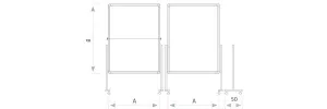Topdrop – Moderační tabule PREMIUM s modrým textilním povrchem, možnost složení 2x3 | Kancelářská technika od Topdrop.cz