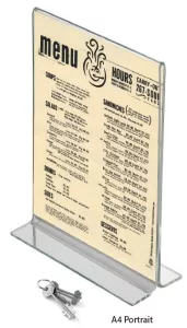 Topdrop – Oboustranný plexi stojánek na stůl - velikost A4 - 210 x 297 mm CLASSIC | Kancelářská technika od Topdrop.cz