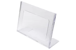 Reklamní stojánek na stůl typu L pro plakát velikosti A5 na šířku.