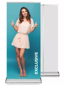 Stříbrný Roll up banner EXLUSIVE 200x85 cm.