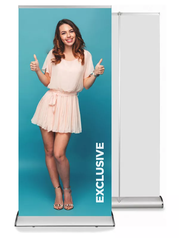 Topdrop – Stříbrný Roll up banner EXLUSIVE 200x85 cm. | Kancelářská technika od Topdrop.cz