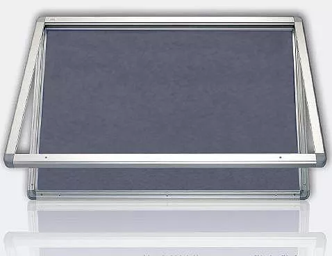 Topdrop – Interiérová vitrína 90x120 cm s horizontálním otevíráním a filcovou výplní šedé barvy 2x3 | Kancelářská technika od Topdrop.cz
