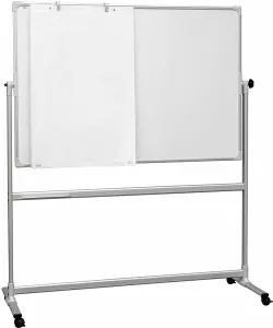 Magnetická oboustranná tabule s horizontálním otáčením na mobilním stojanu, lakovaná.