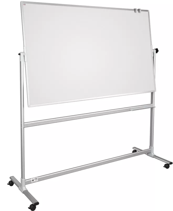 Topdrop – Magnetická oboustranná tabule v rámu UKF s horizontálním otáčením na mobilním stojanu. Lakovaný povrch. 2x3 | Kancelářská technika od Topdrop.cz