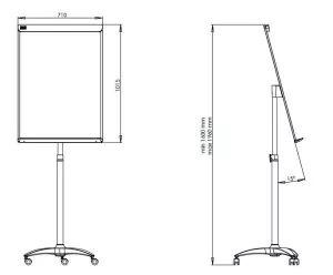 Topdrop – Designový mobilní flipchart bez ramen s šedými doplňky. 2x3 | Kancelářská technika od Topdrop.cz